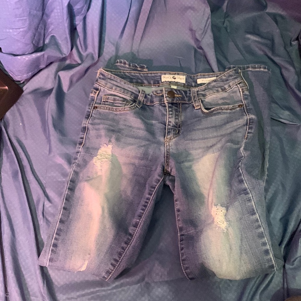 Black daisy jeans